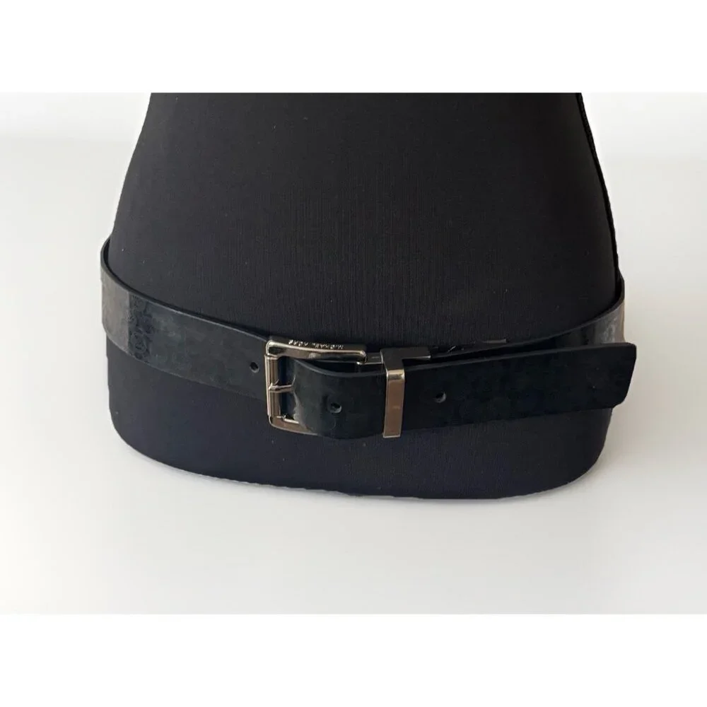 Michael Kors‎ Women's Black MK Monogram Synthetic Belt Size Medium Casual